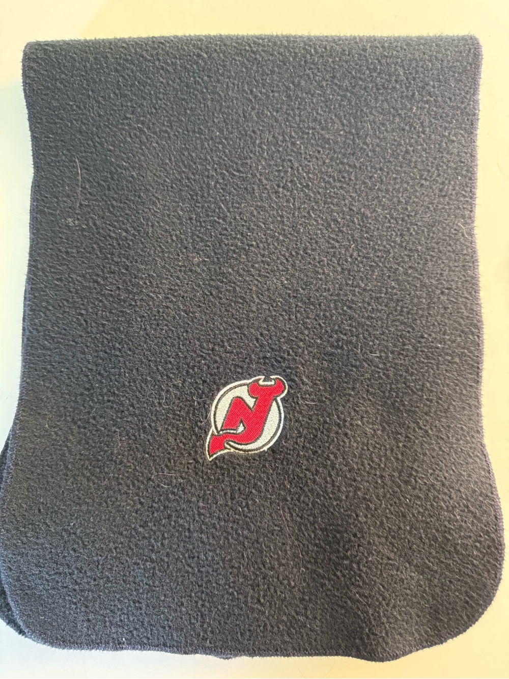 Lands' End Black Fleece Scarf with New Jersey Devils Logo